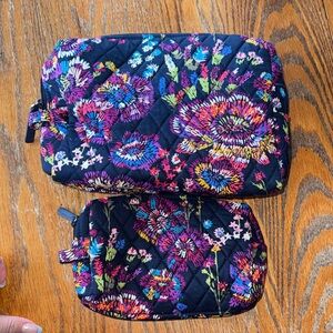 Midnight Wildflowers Quilted Cosmetic Bag Set